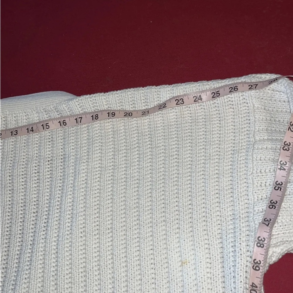 VINTAGE 100% Authentic GAP Men’s Chunky White Knit 100% Cotton Cardigan fitted - Picture 5 of 12